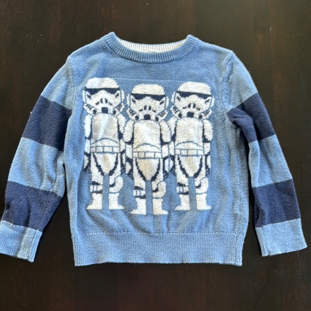 GAP Blue and White Sweater with Playful Stripes